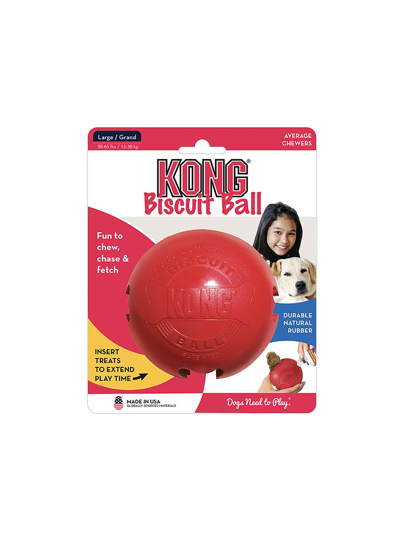 KONG Biscuit Ball™ - Durable Rubber, Treat Dispensing Toy - For Large Dogs