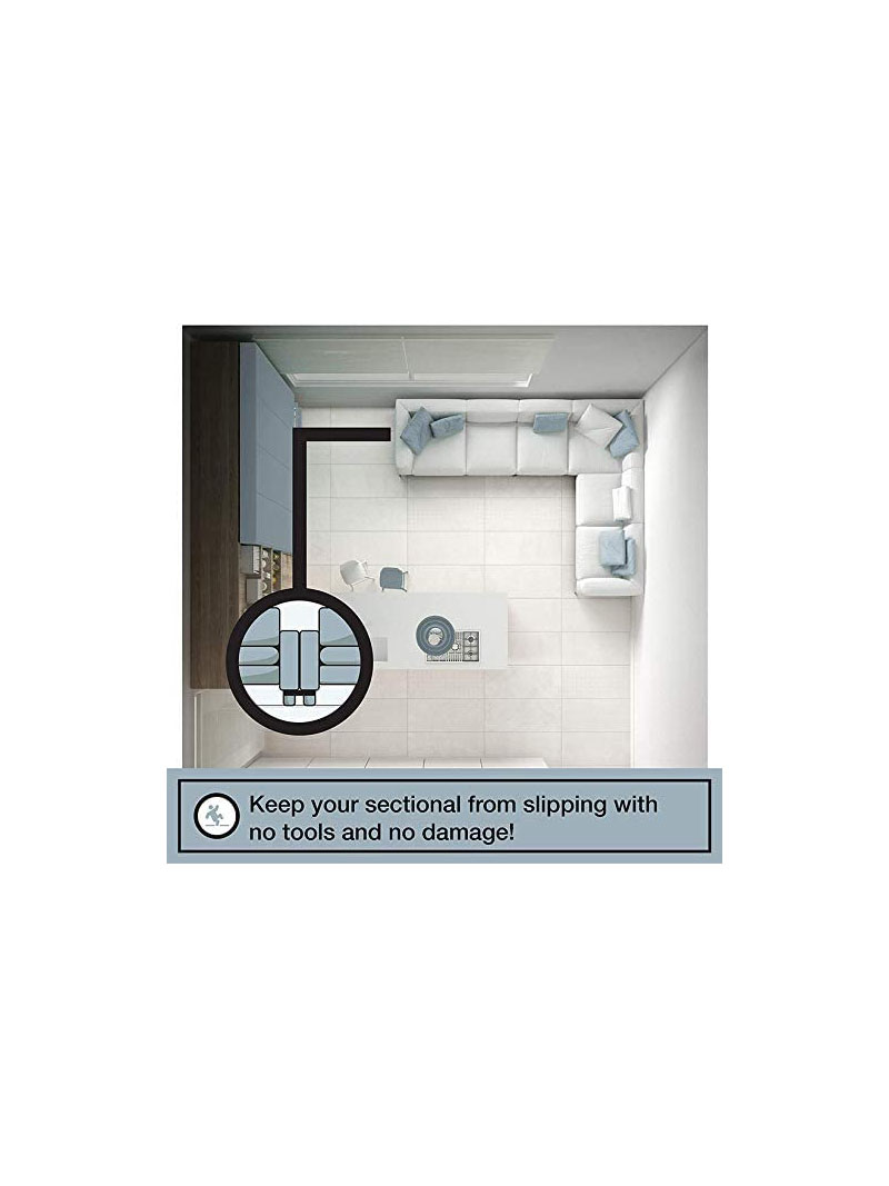 Couch Clamp Sectional Connectors for Sliding Sofas - Prevent Floor Scratches and Big Gaps in Your Couch with NO Tools