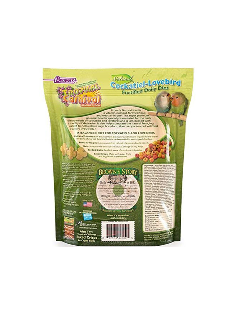 F.M. Brown Tropical Carnival Natural Cockatiel-Lovebird Food, 2.5-Pound Package
