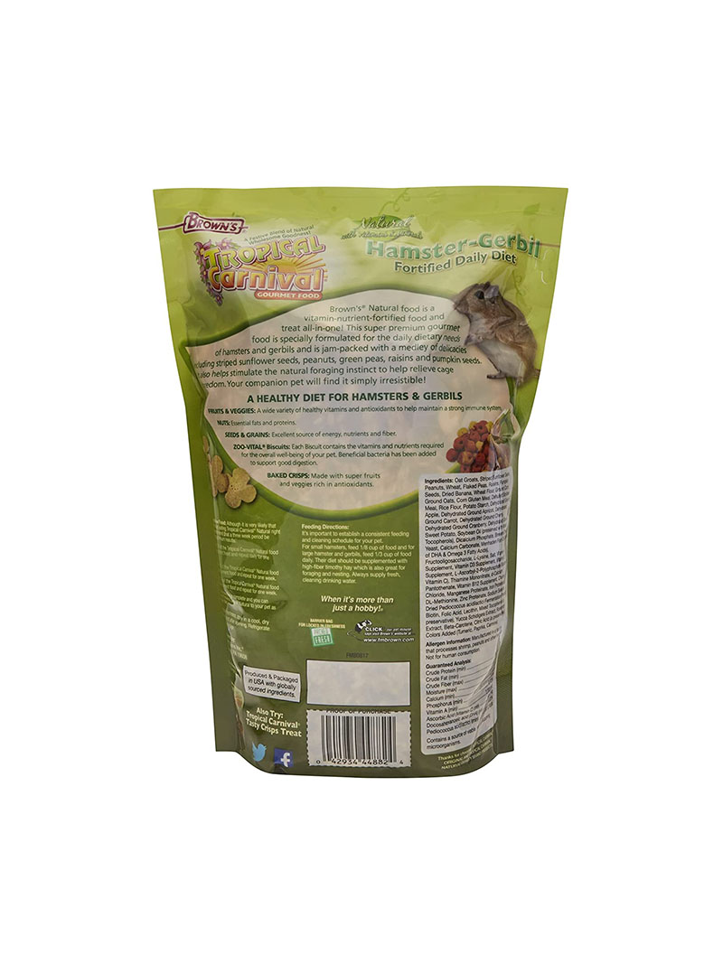 F.M. Brown Tropical Carnival Natural Hamster-Gerbil Food, 2-Pound Package