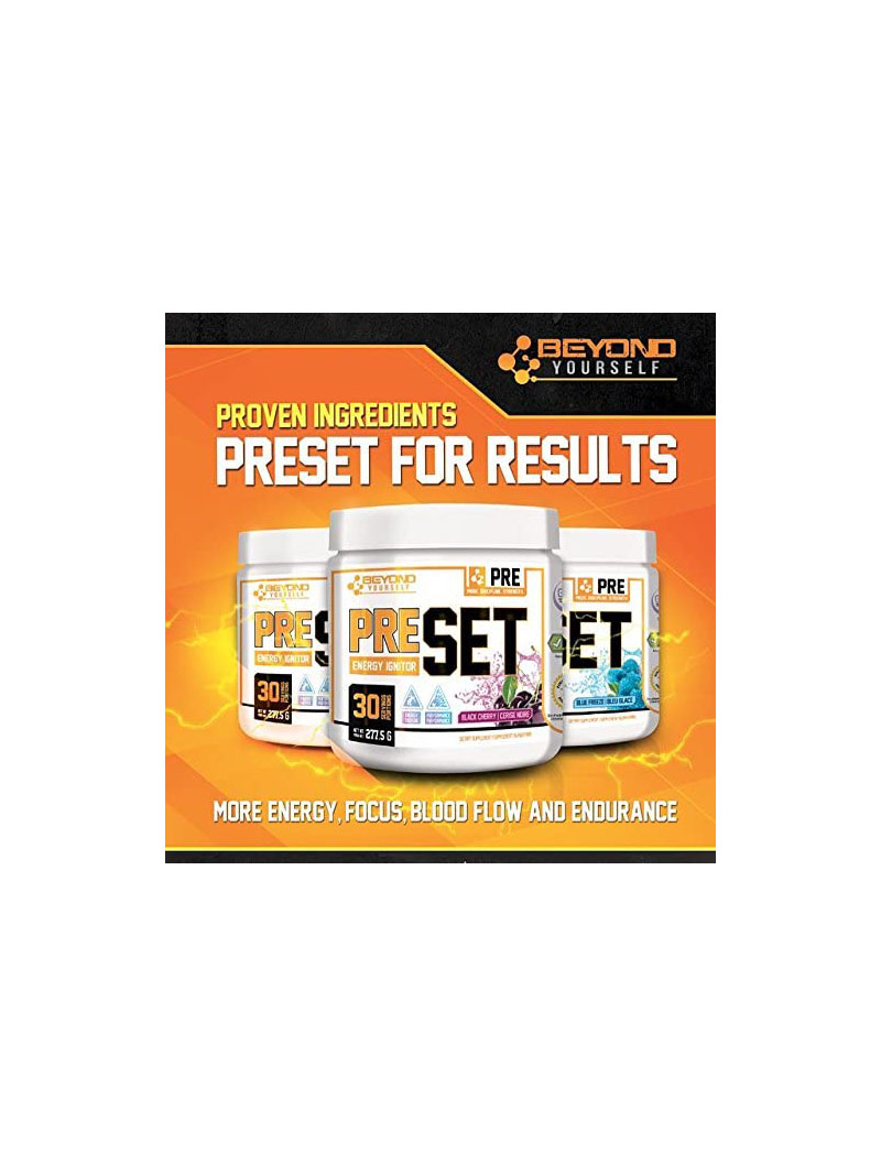 Beyond Yourself - PreSet - Energy Igniting Pre-Workout Formula 30 Servings (Blue Freeze)