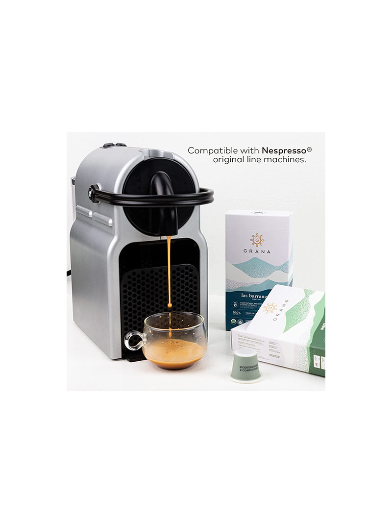 Grana Cafe Capsules for Nespresso Original Machine - 40 Capsules of 100% Compostable and Organic
