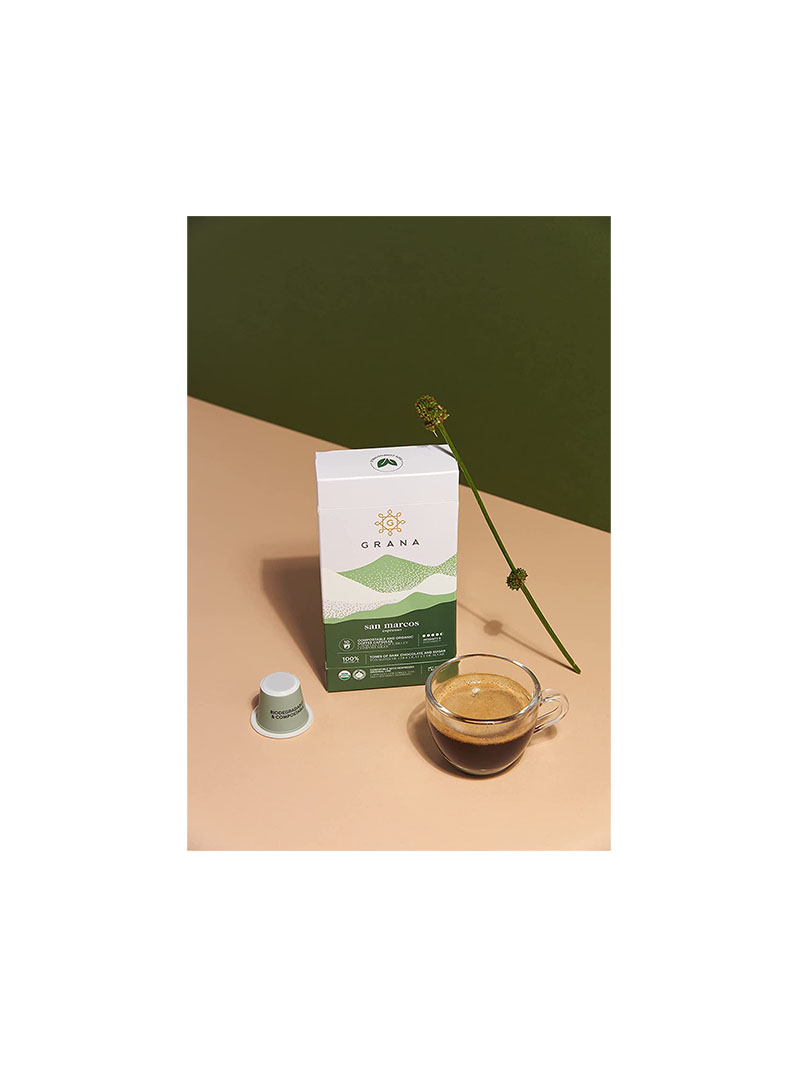 Grana Cafe Capsules for Nespresso Original Machine - 40 Capsules of 100% Compostable and Organic