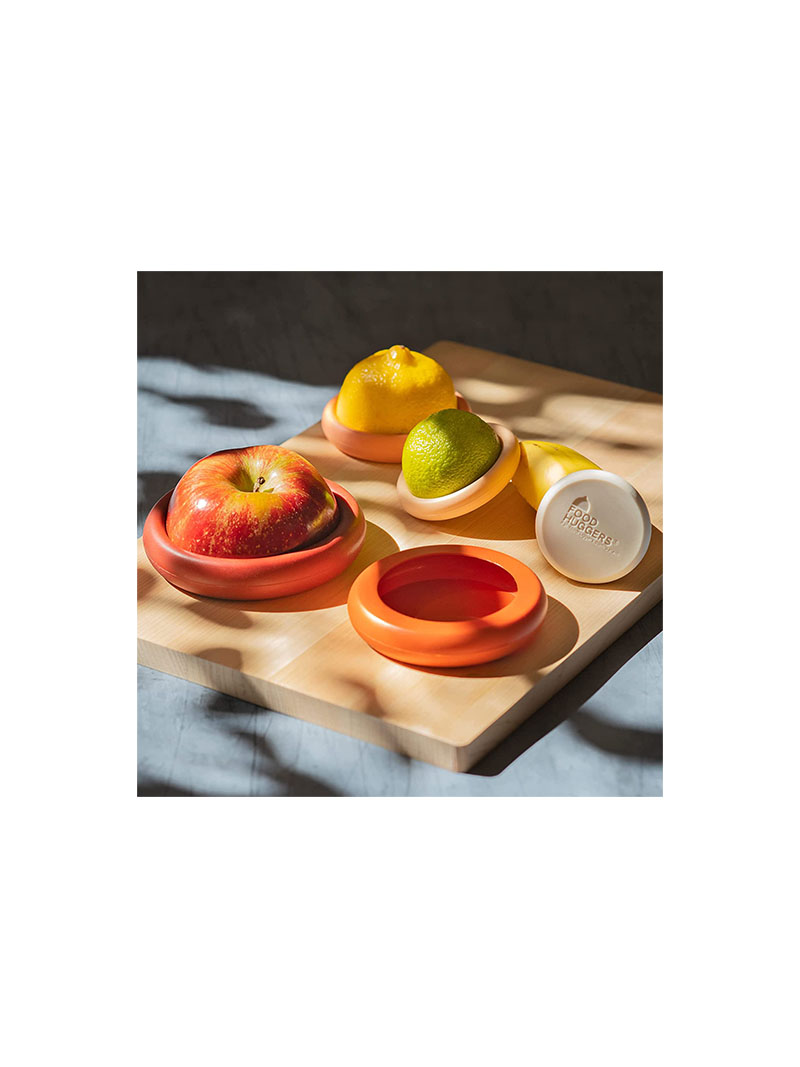 Food Huggers Reusable Food Savers - Food Huggers Set Of 5 Silicone Fruit & Vegetable Covers - Dishwasher Safe Silicone / 100% BPA & Phthalate Free - Patented Product by USA Company (Terracotta)
